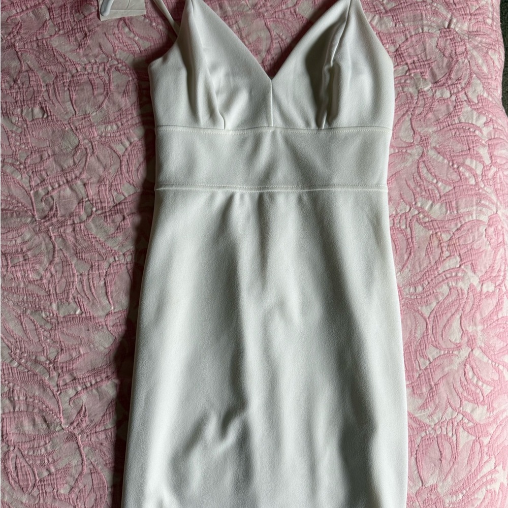 Elegant White Body Con Dress